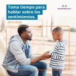 Padre hablando con su hijo pequeño